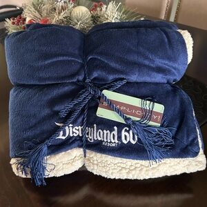 Disneyland 60th Anniversary Blue Throw Blanket